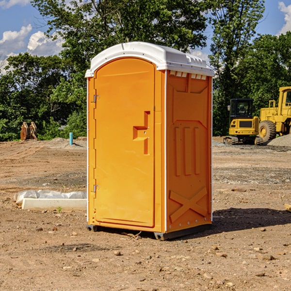 how often are the portable restrooms cleaned and serviced during a rental period in Buckingham County Virginia